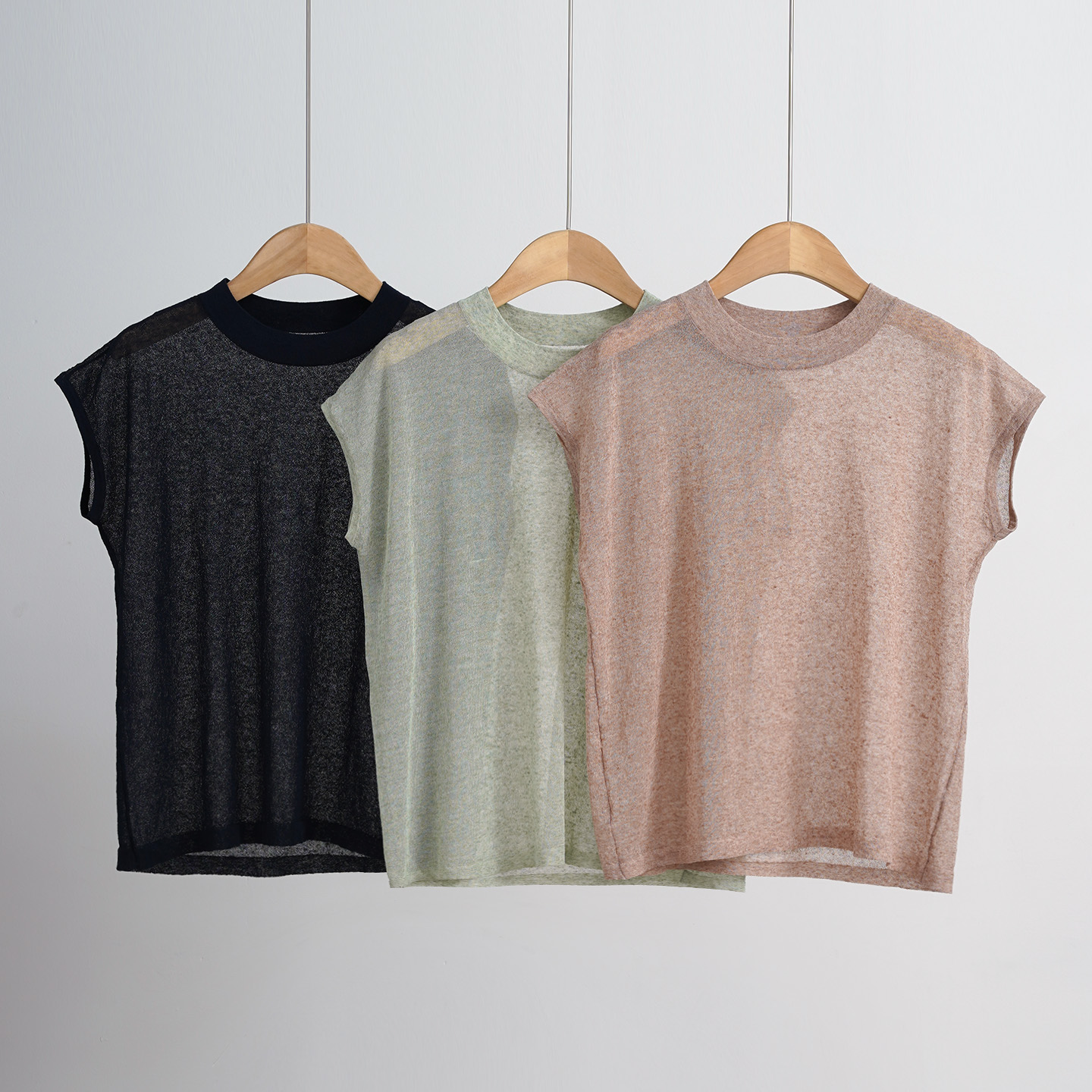 法式100%亚麻气质圆领舒适百搭短袖女士上衣（251198）2011