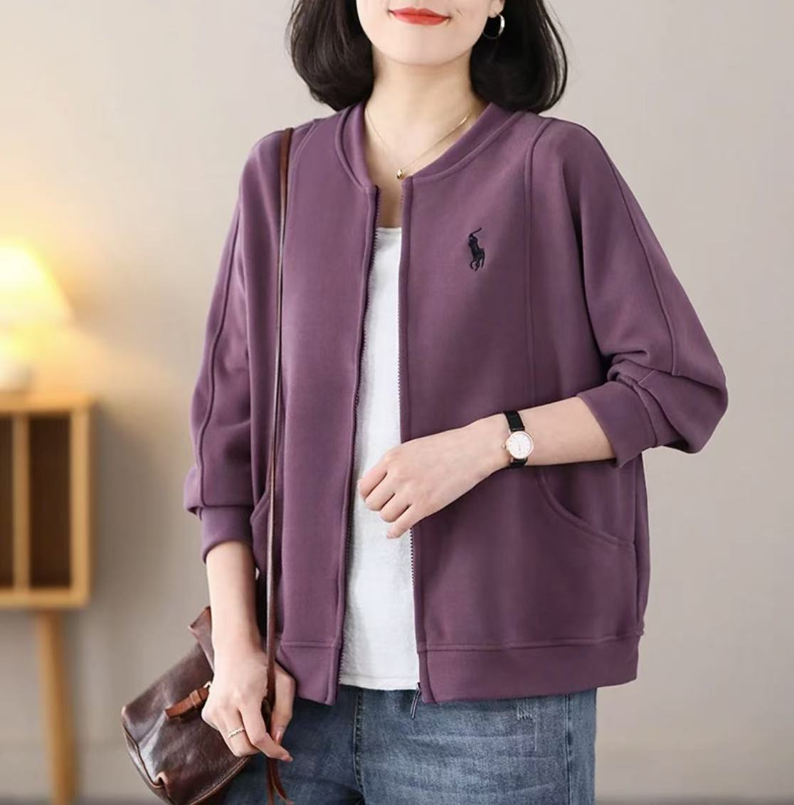 10086-春秋款休闲百搭外套  芸茉