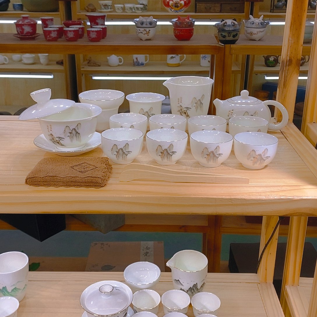 【不止】羊脂玉瓷茶具套装