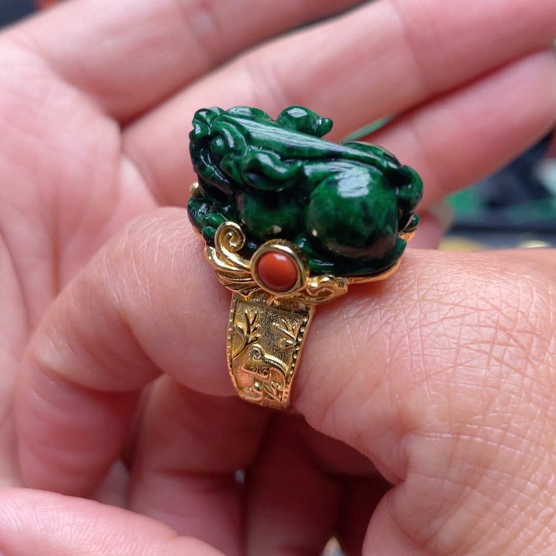 翡翠银S925镶嵌戒指