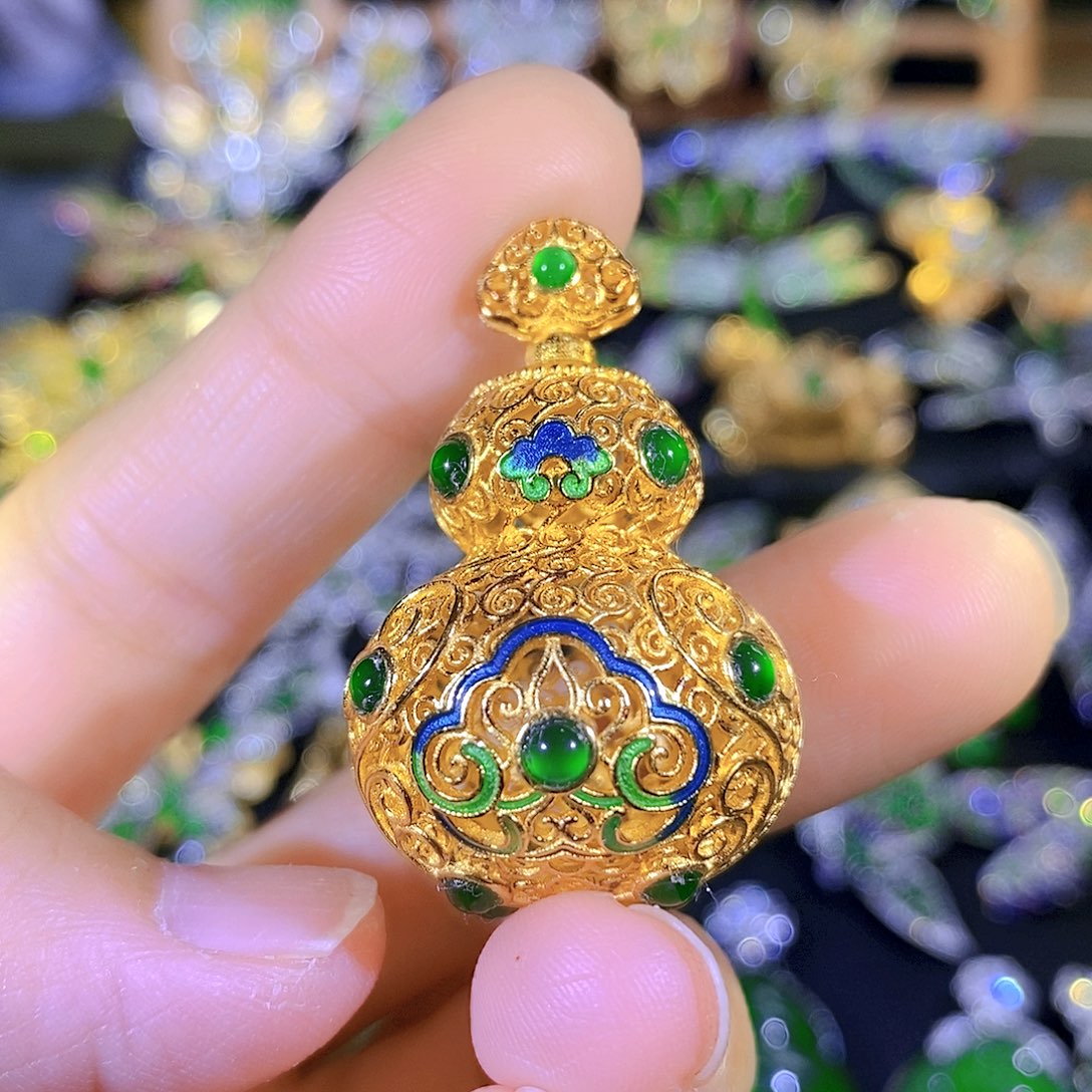 吊坠(不含链)银S925镶嵌翡翠