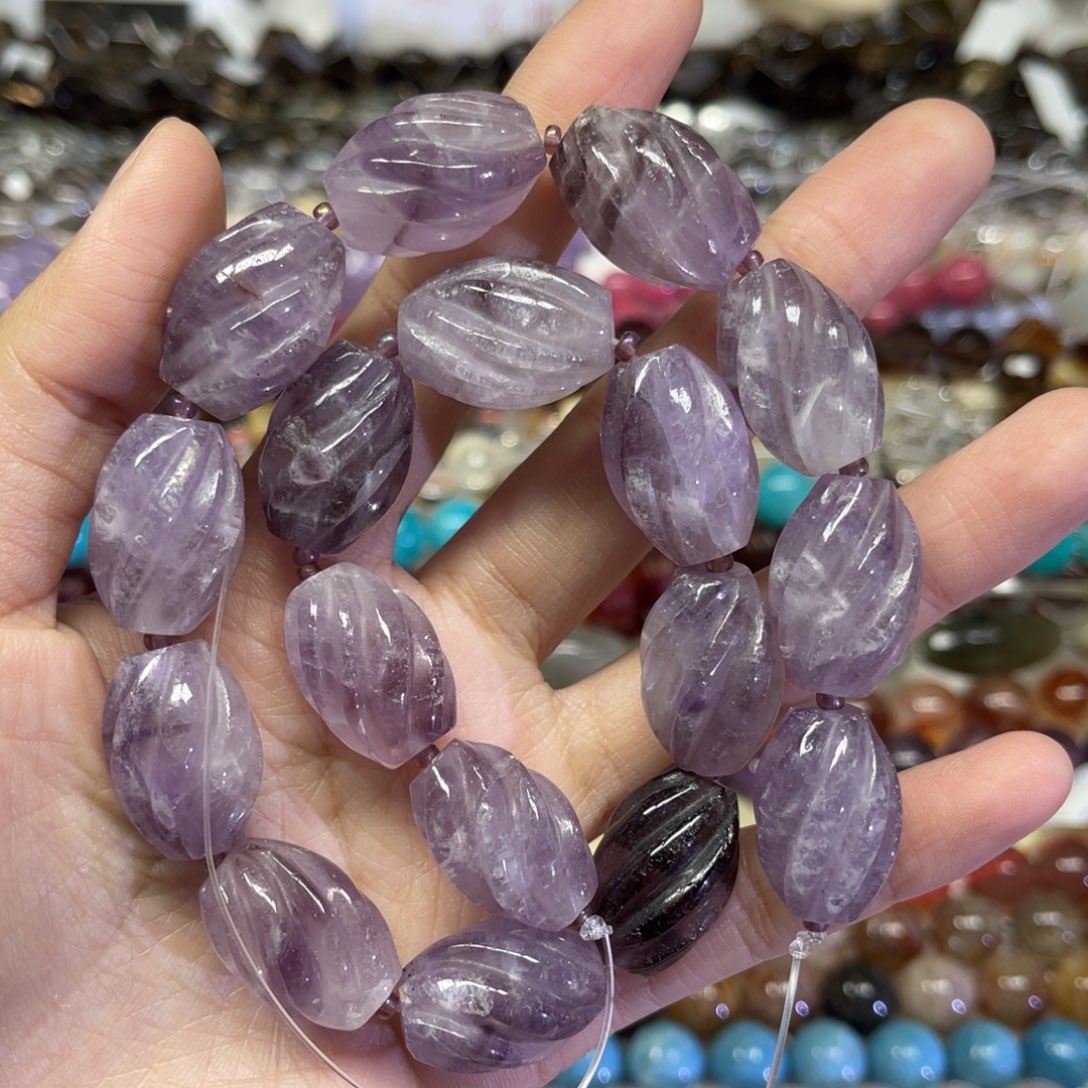 玛瑙/玉髓散珠天然紫水晶卡15✖️21长条38厘米