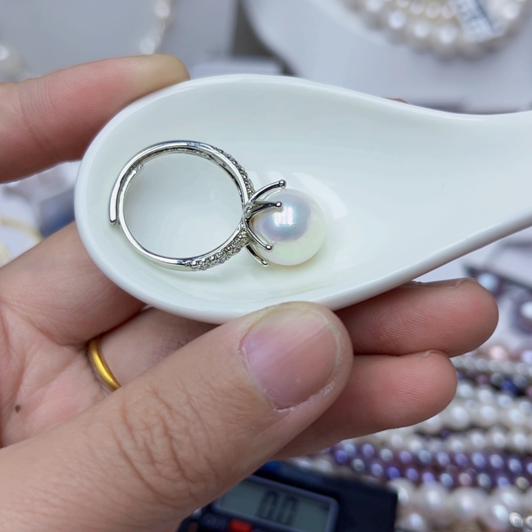 淡水珍珠戒指银S925镶嵌