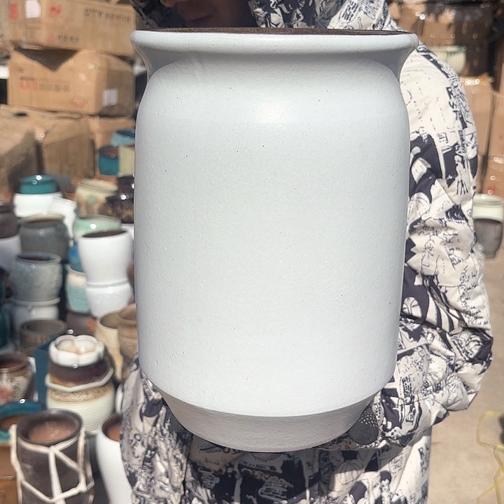 红陶白直口径19高度29