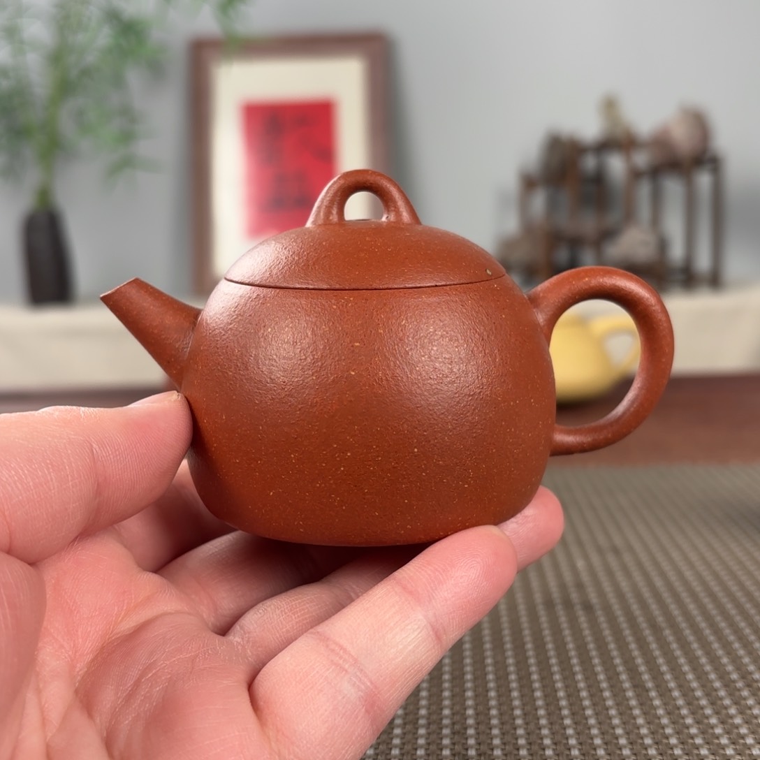 紫砂茶壶小*毛微瑕黄龙山原矿紫砂壶