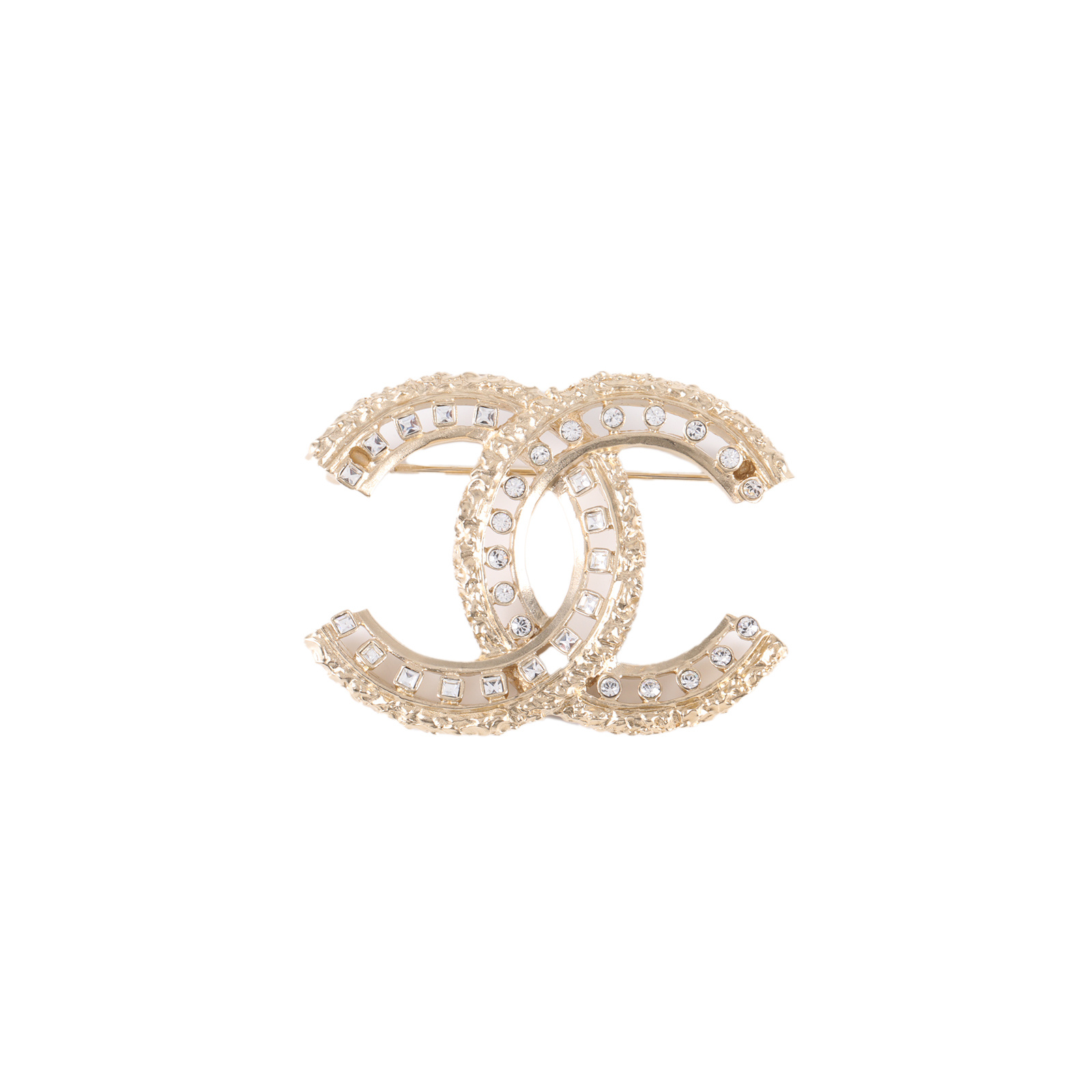 99新 Chanel/香奈儿  小花6珊 合金 22C 金色熔岩镶钻胸针