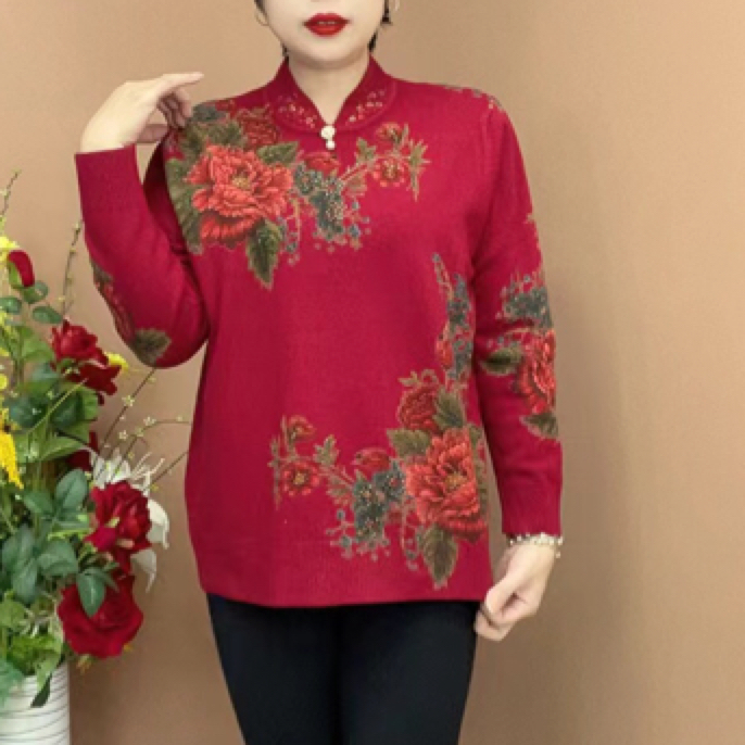 103新款针织短索妈妈衫时尚洋气