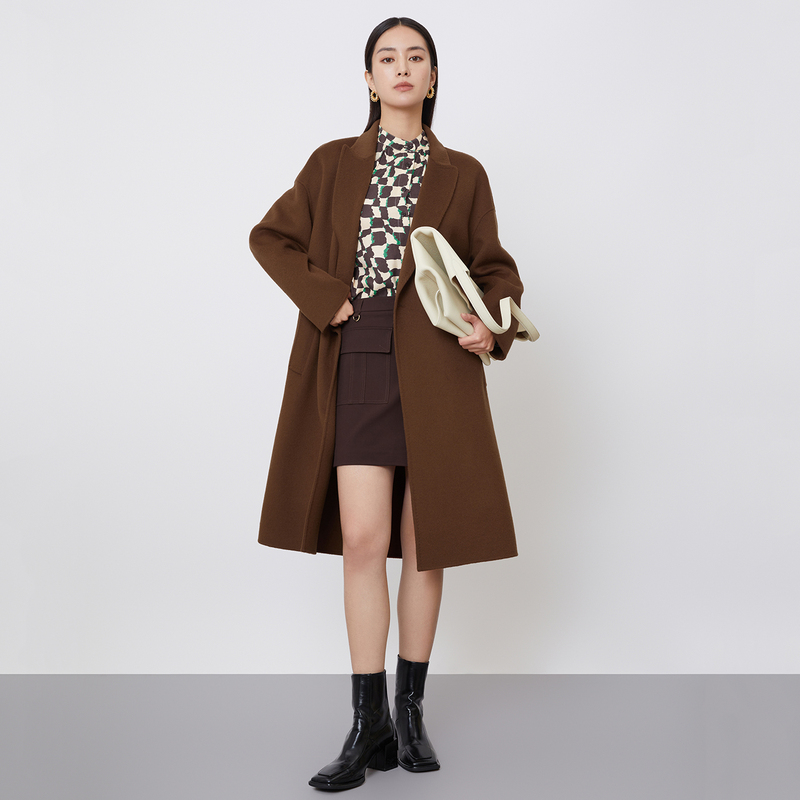 【许半夏专享】MESUX米岫冬新斜门襟不规则多片式工装口袋装饰短裙M