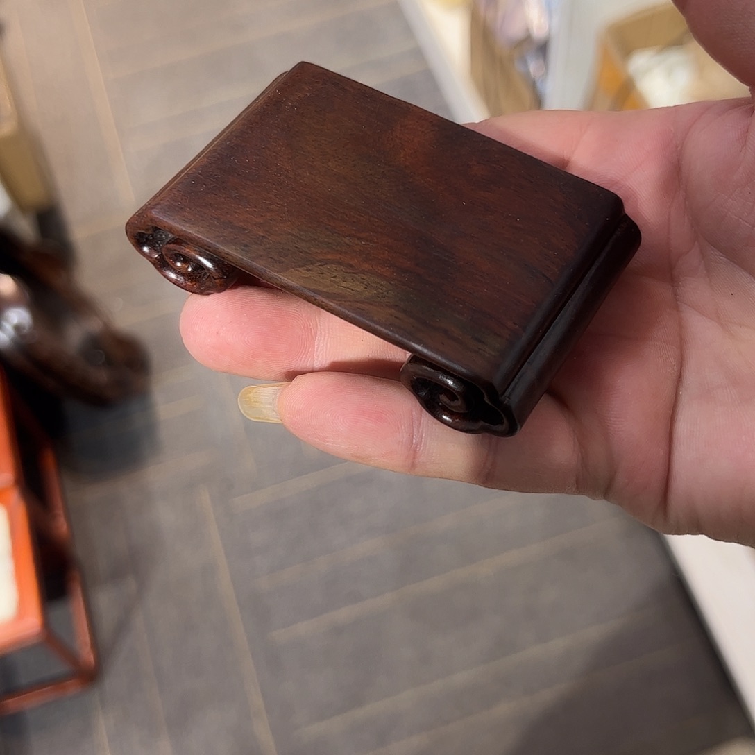 红酸枝木类端景台十*底座