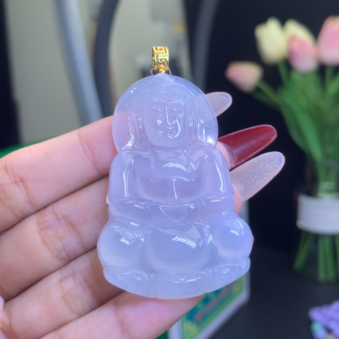 翡翠颈饰18K金镶嵌天然