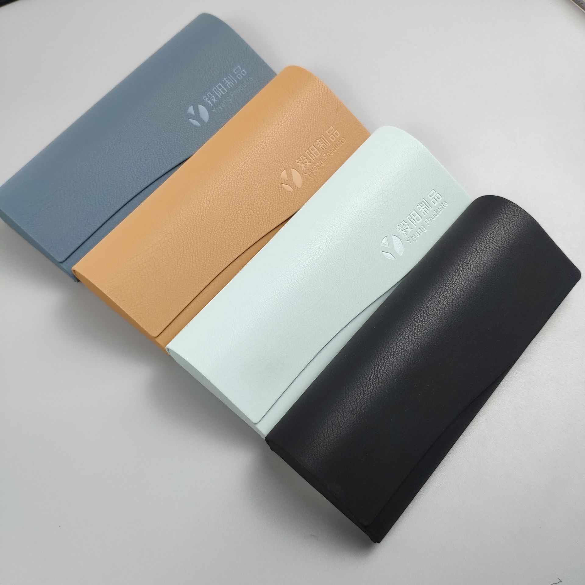 高档皮质眼镜盒 光学近视镜盒 男女款商务时尚镜盒手工眼镜盒金属