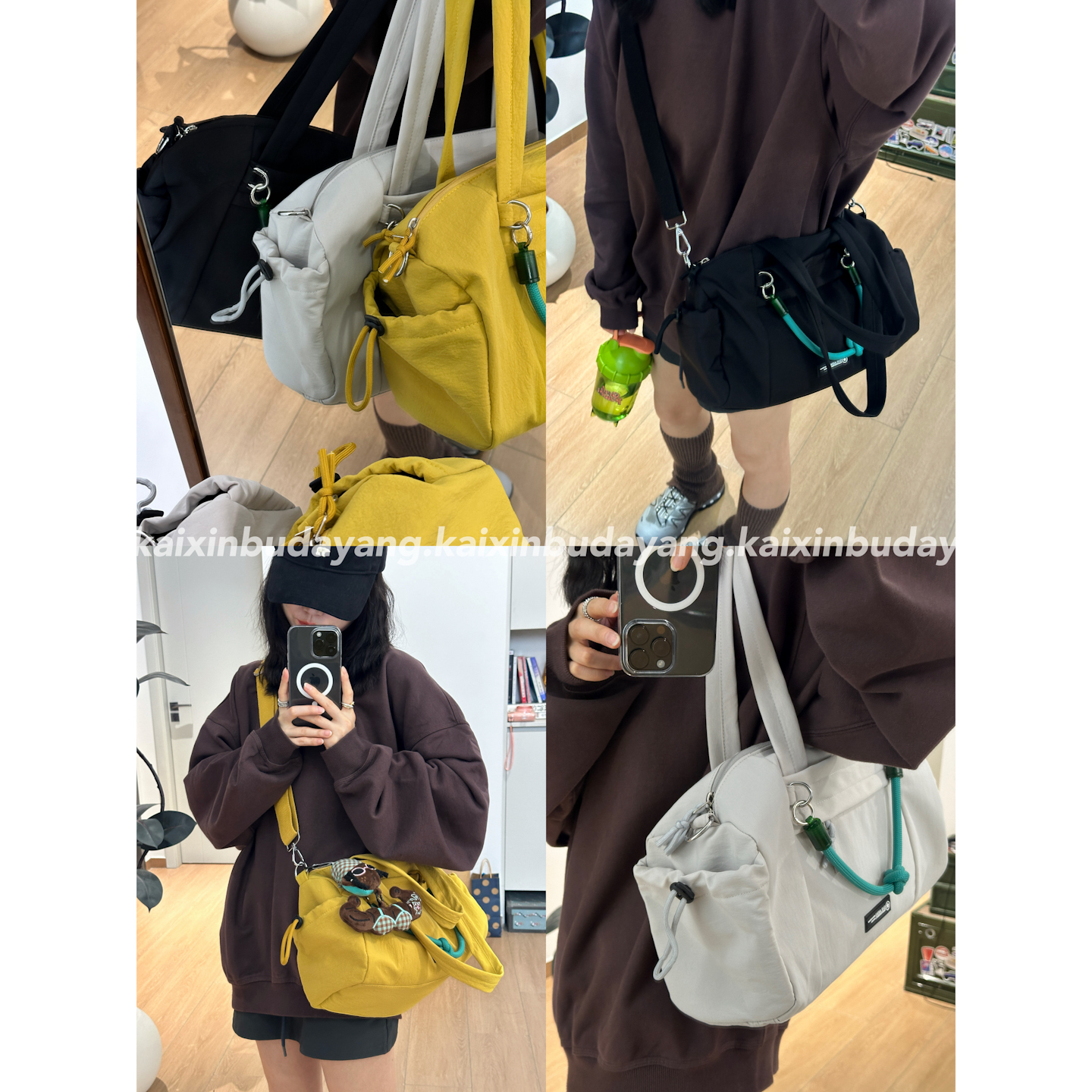 【开心不打烊】休闲波士顿运动包瑜伽包大容量旅行手提包单肩斜挎