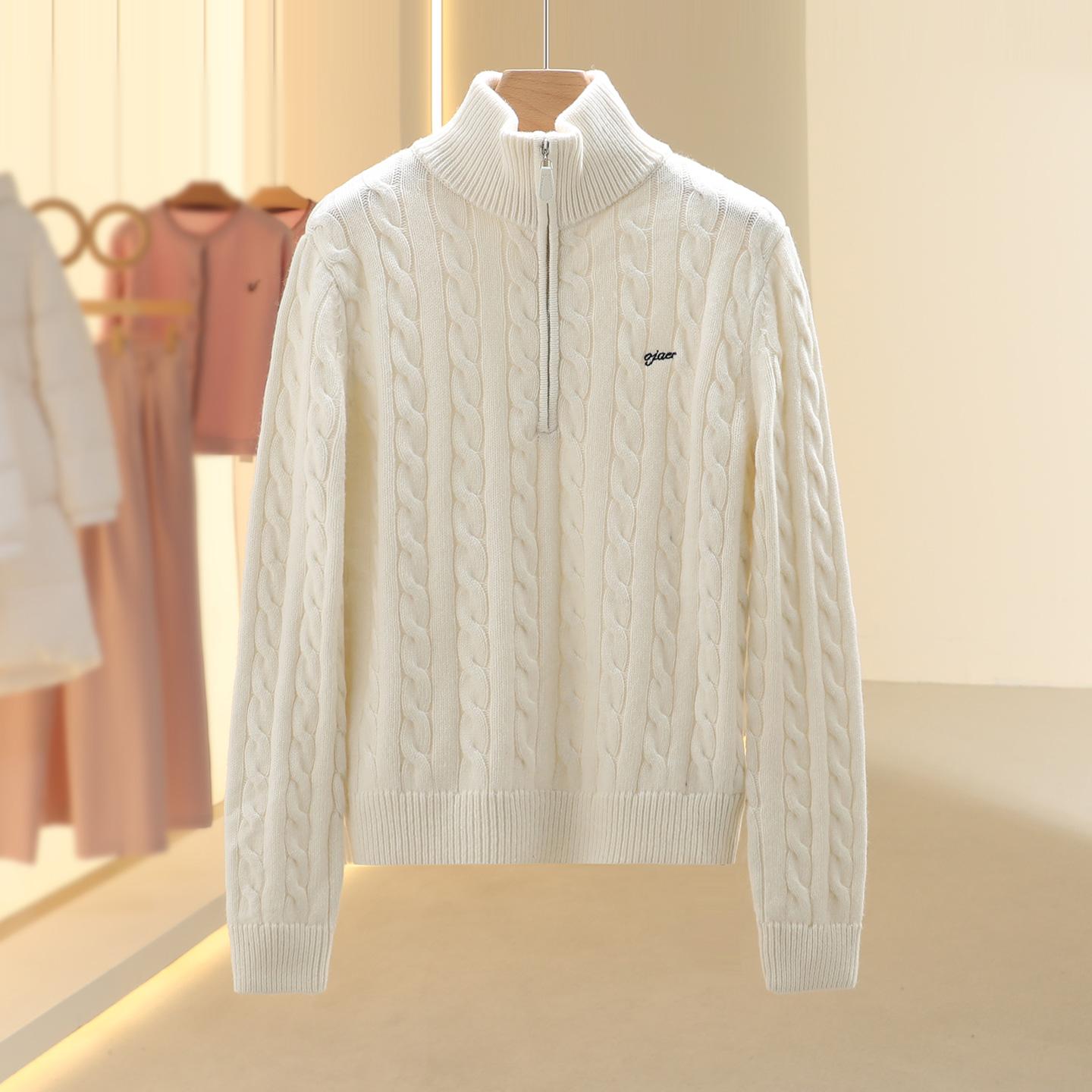 【SE】绵羊毛学院风半拉链简约毛衫2025冬季新款撤柜女装