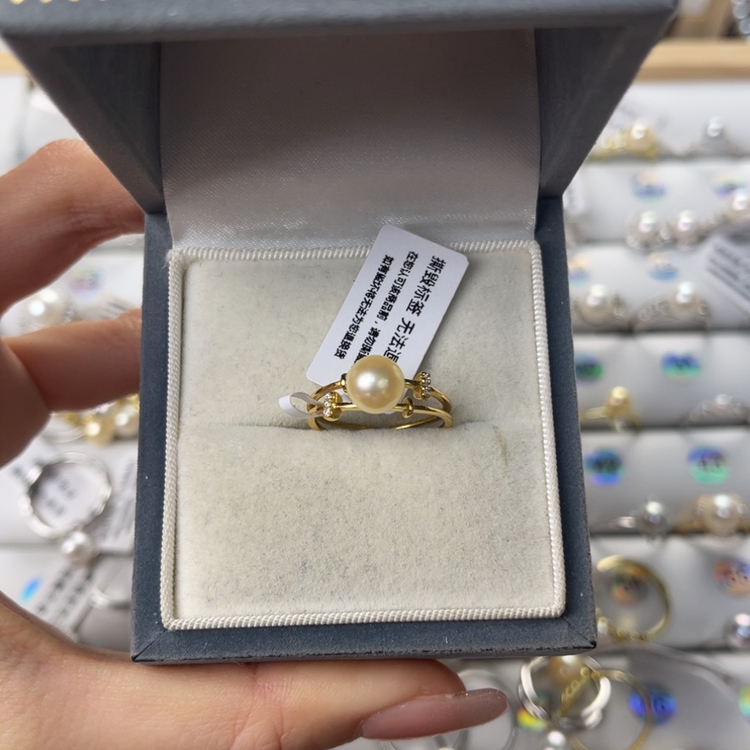 海水珍珠戒指银S925镶嵌