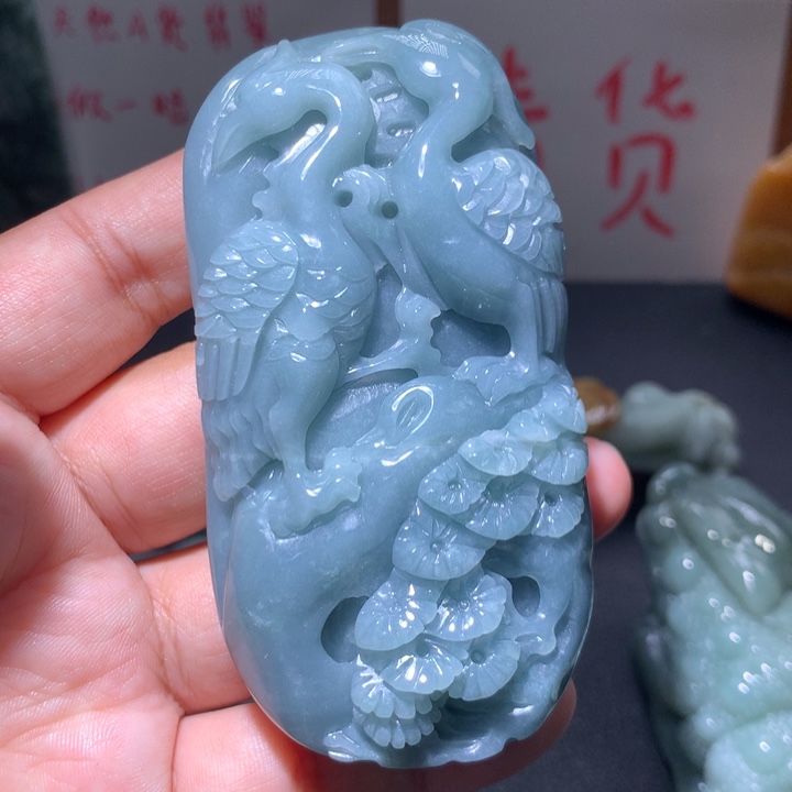 翡翠未镶嵌颈饰保真天然A货翡翠