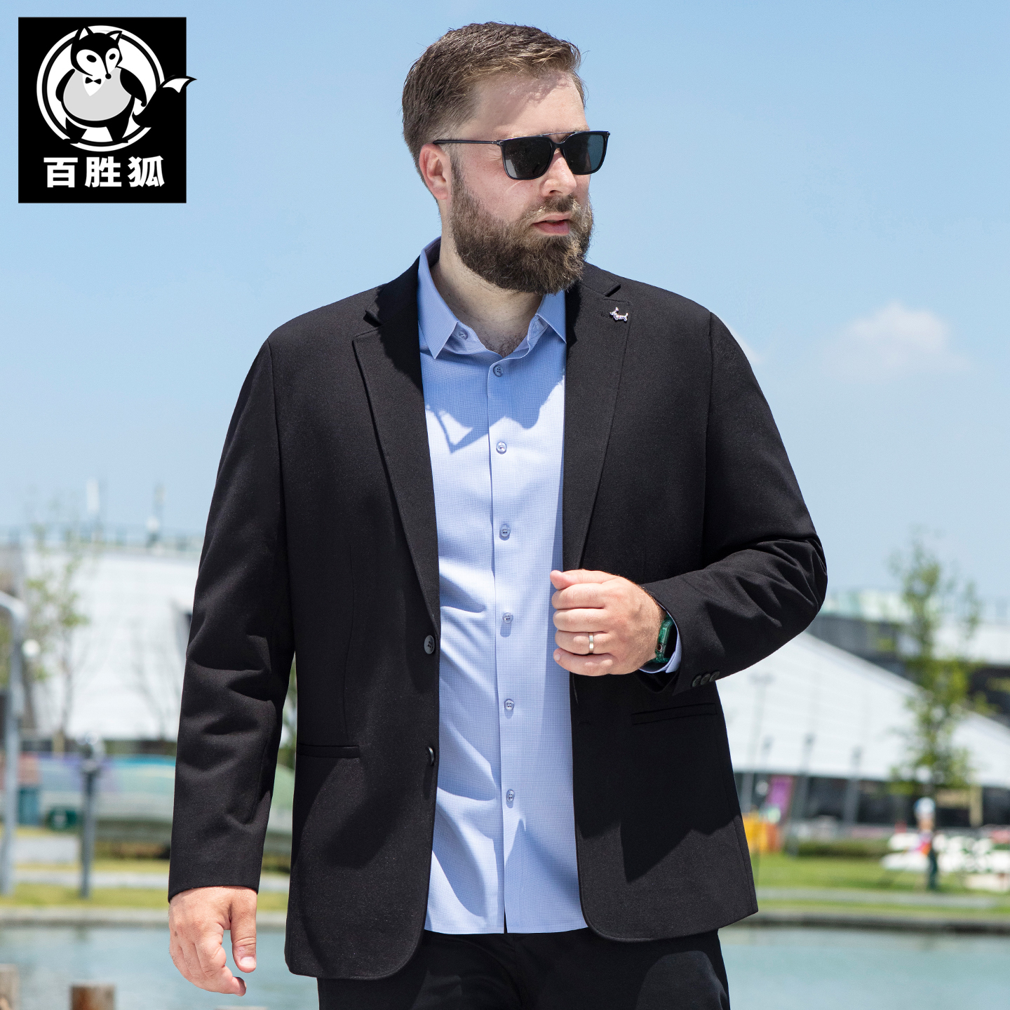 加肥男装西服上装常规款大码四季通用商务春秋西装领秋季上衣宽松