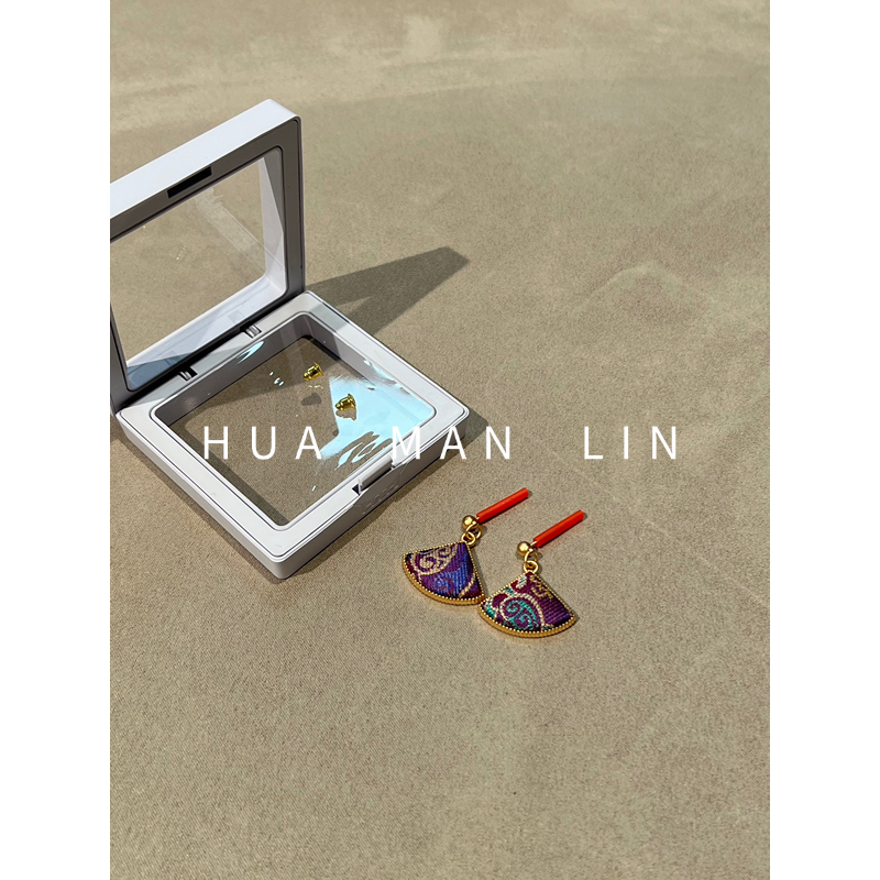 【花滿林】‘银杏叶’紫色桑蚕丝漏洞百搭护具054