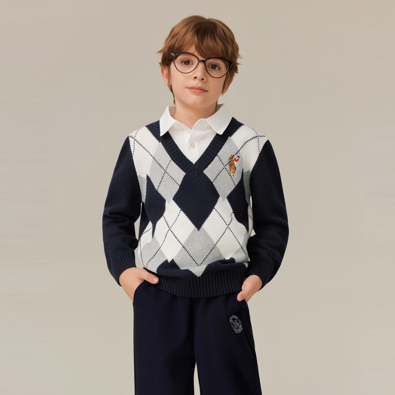 POLOWALK童装男童针织衫2025新品男童针织衫AMRW532C0731