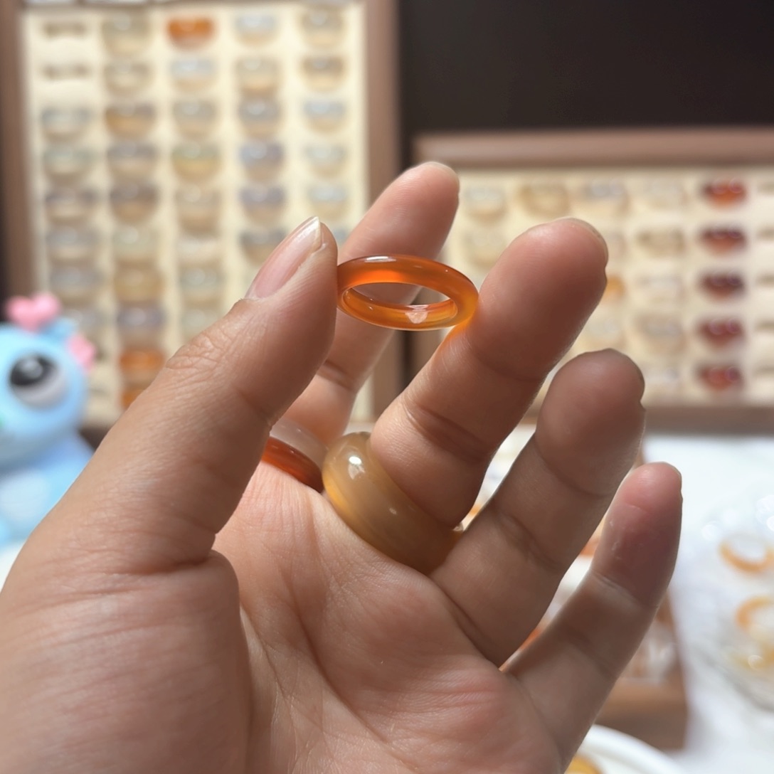 未镶嵌戒指玛瑙/玉髓小***酱415焦糖港12