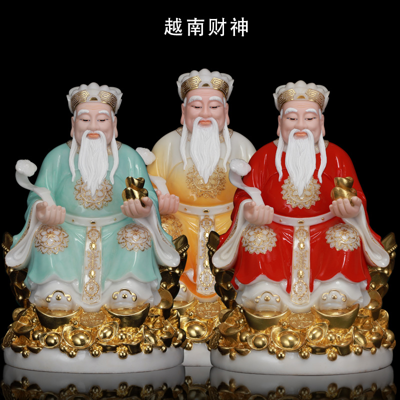 厂家直供圆通佛具家居用品汉白玉石粉压铸38CM幻彩越南批发