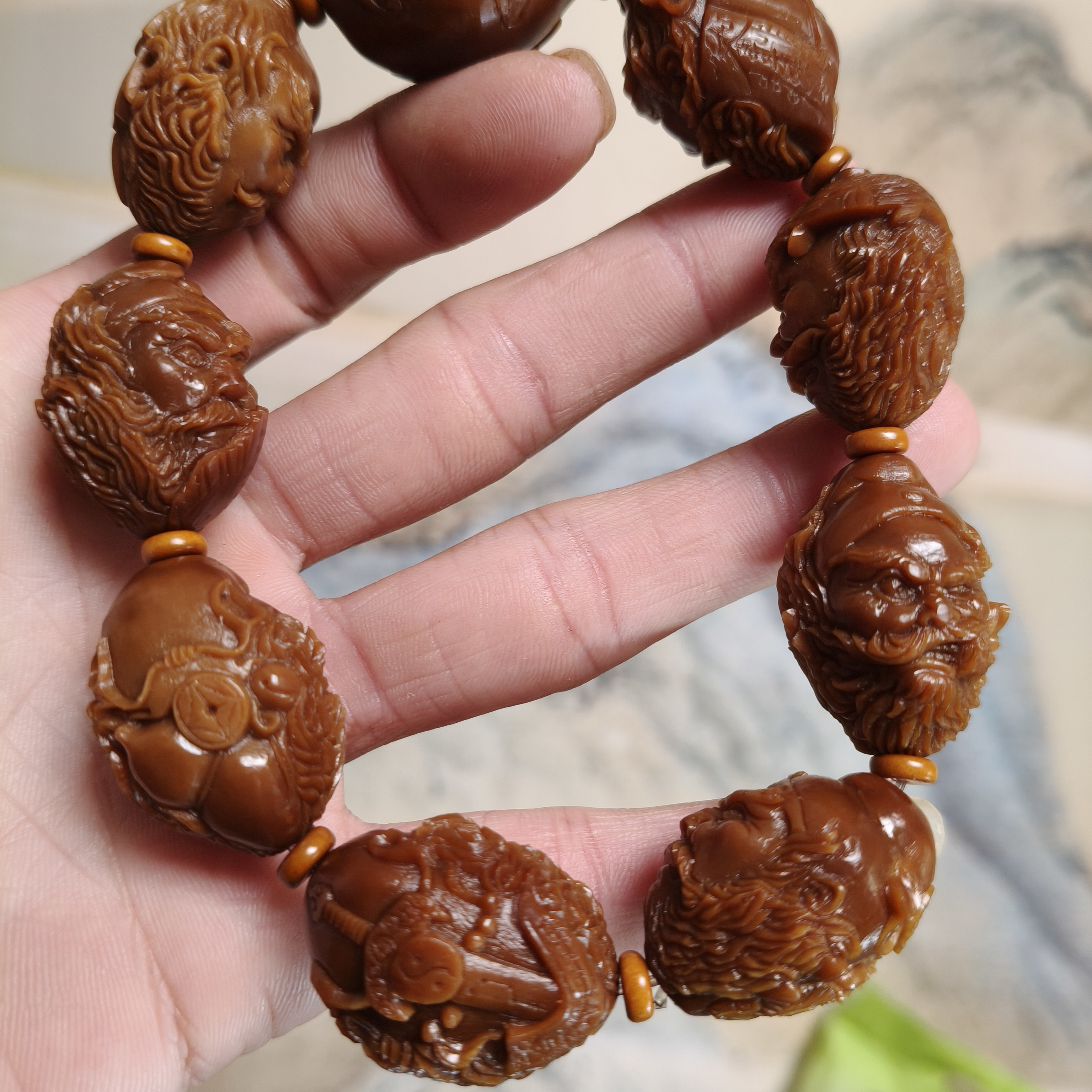 橄榄核手串钟馗头2.1尺寸经典题材