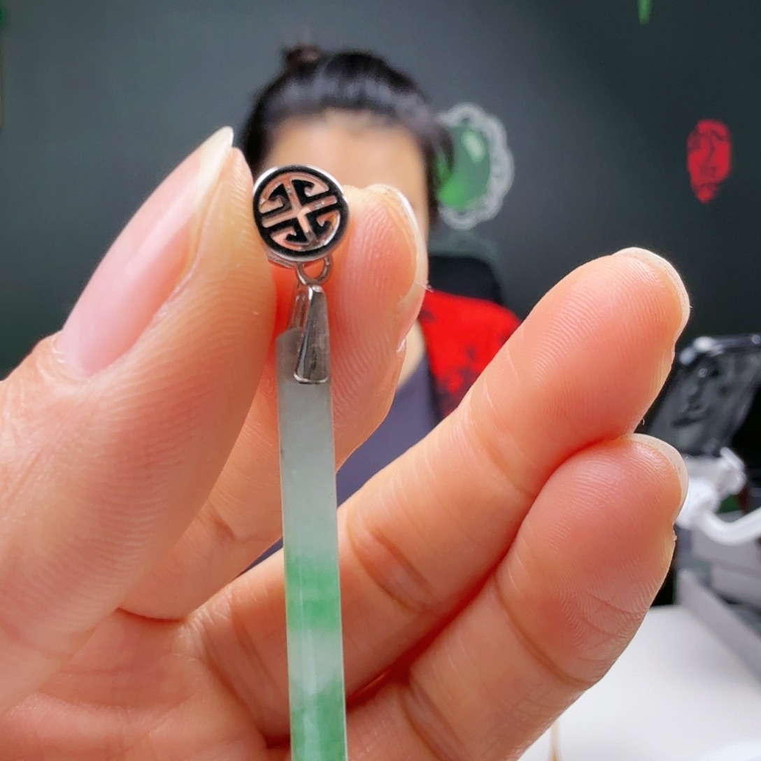 翡翠银S925镶嵌耳饰