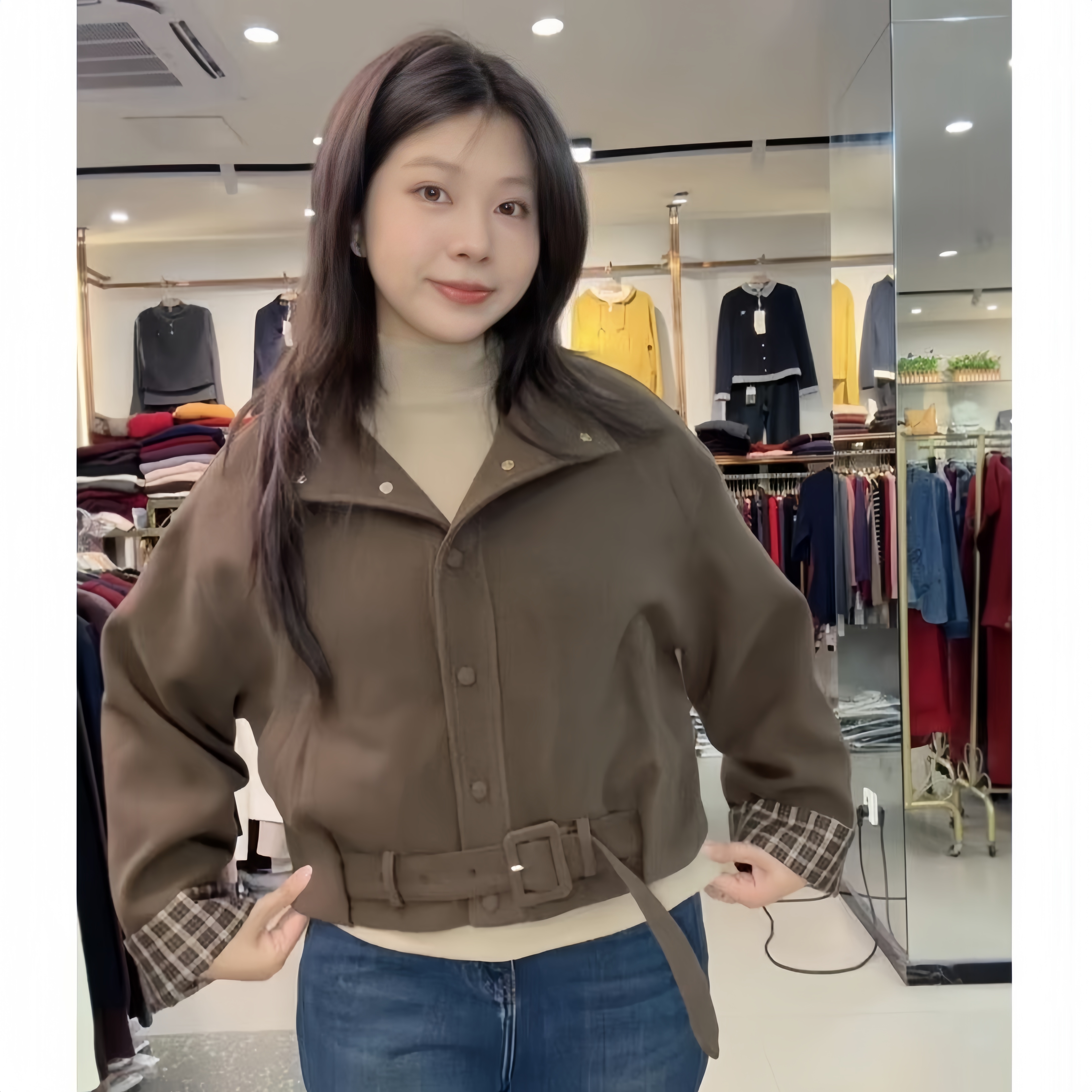 祥好服饰 新款休闲户外短款美拉德复古外套 0116