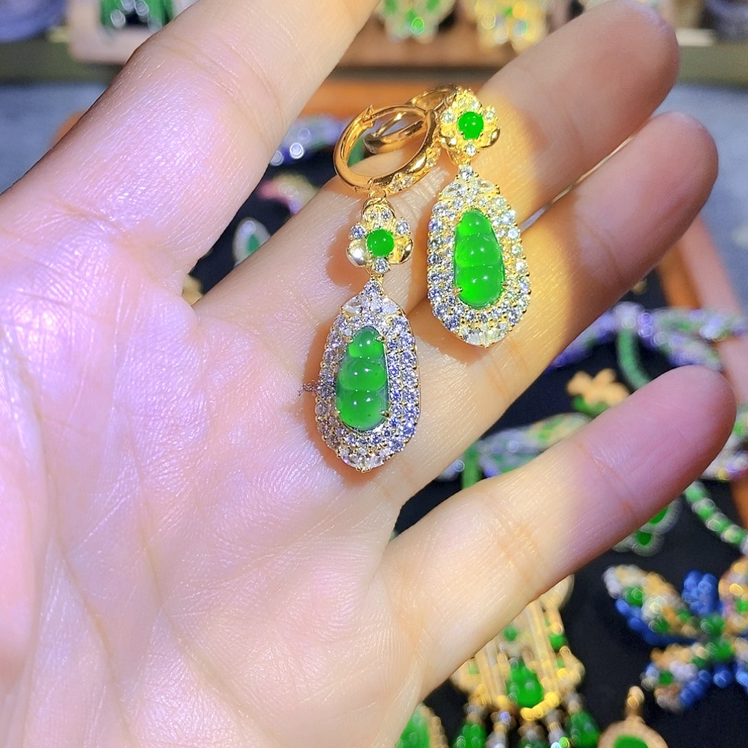 吊坠(不含链)银S925镶嵌翡翠