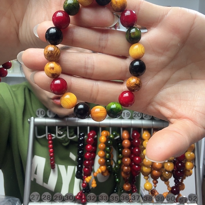 松木固化款琥珀木手串1.0多宝女款