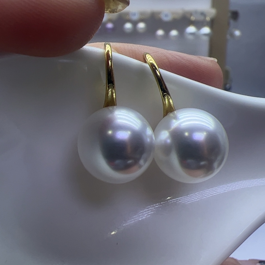 淡水珍珠耳饰18K金镶嵌