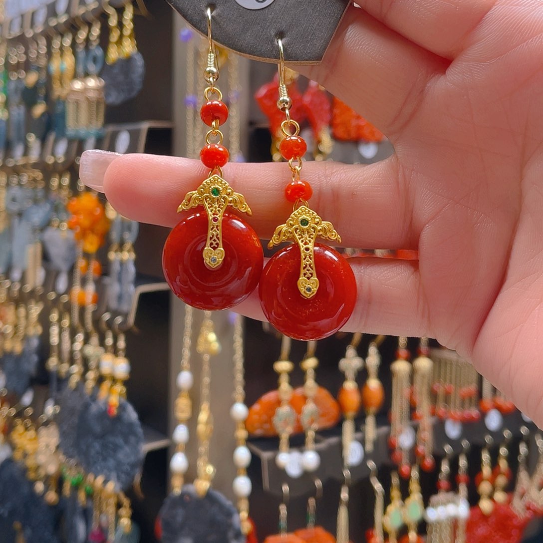 翡翠耳饰合金翡翠首饰