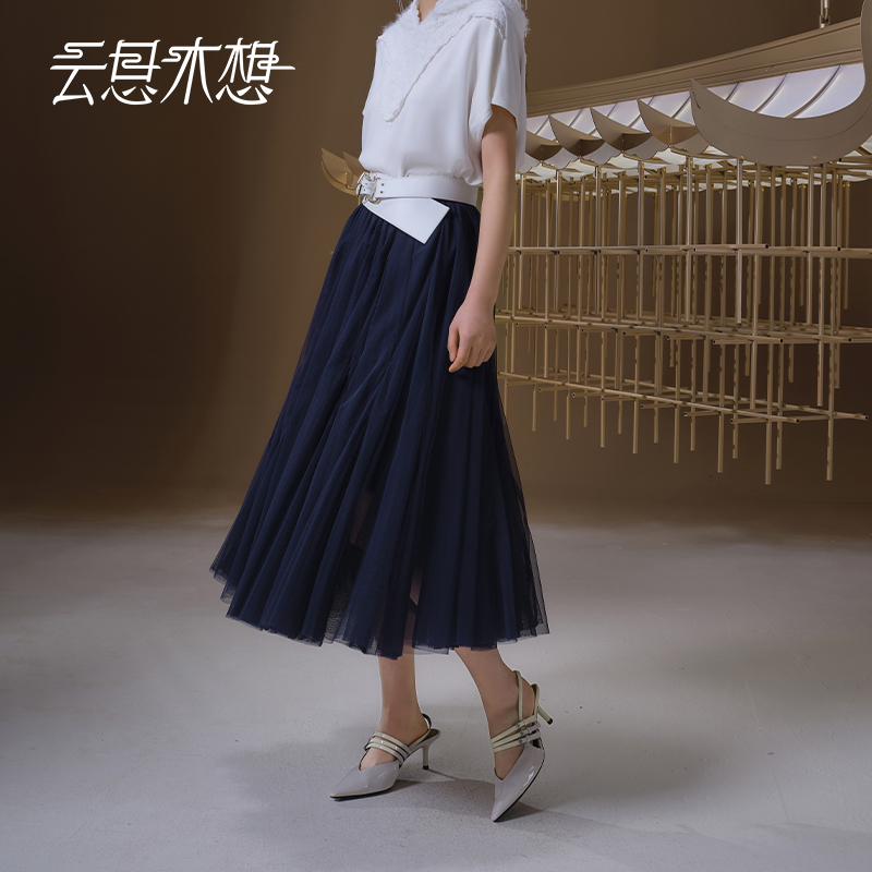 Ysimo-X云思木想 风烟纱纱 松紧腰显瘦网纱裙半身裙11435&12815