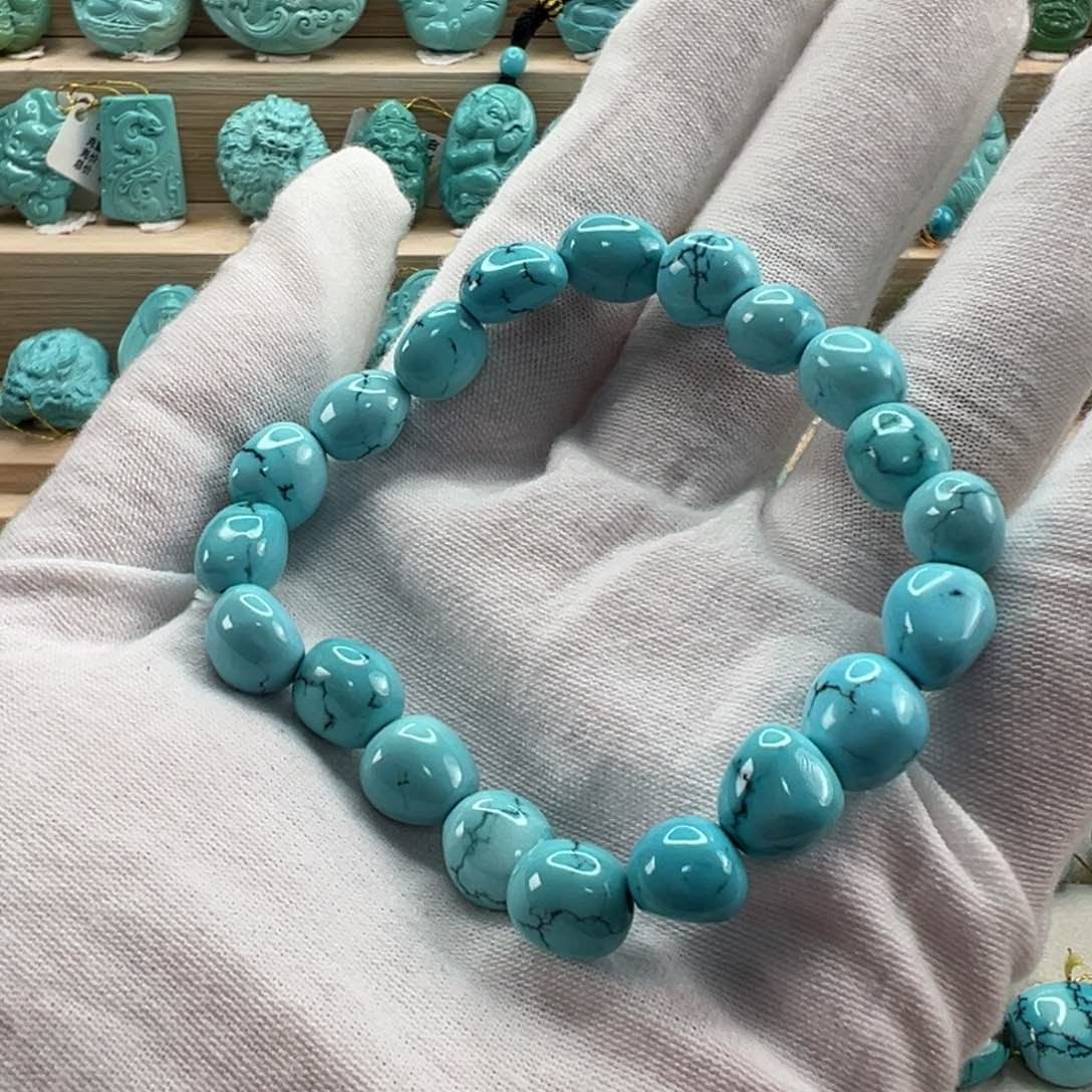 未镶嵌绿松石随形手串9.5mm