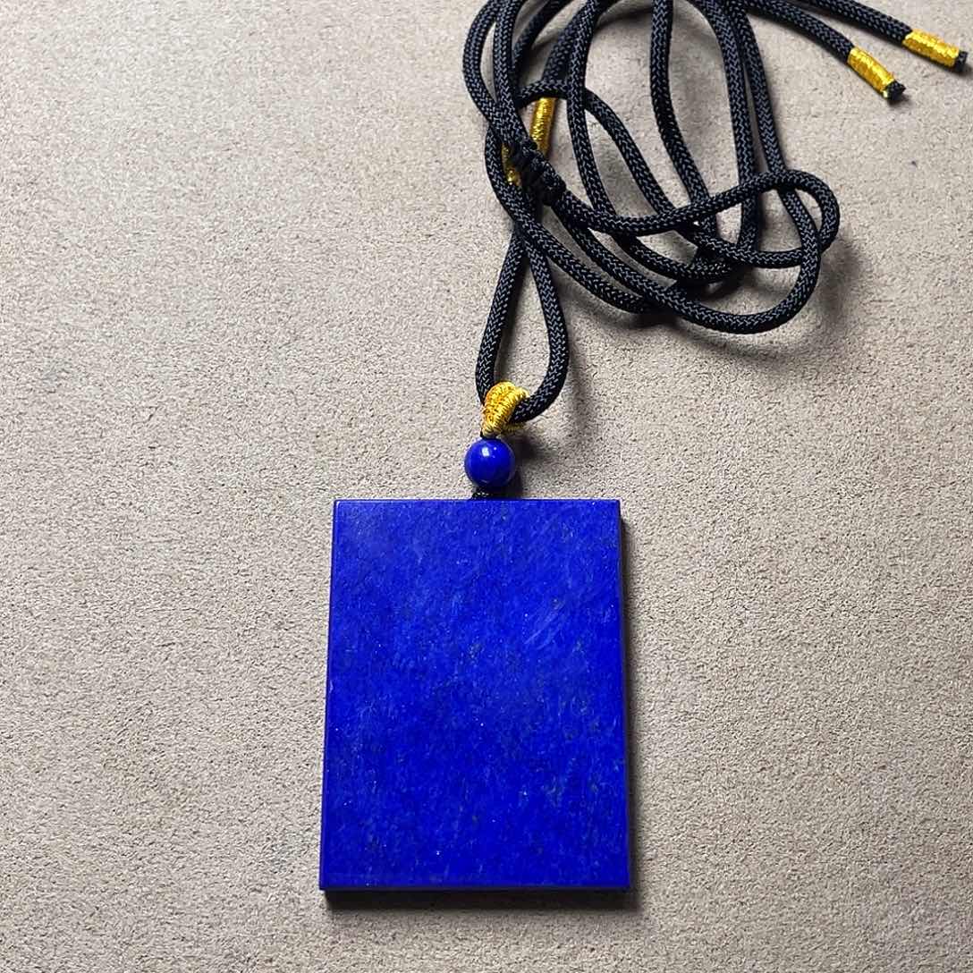 青金石未镶嵌无事牌37x48mm