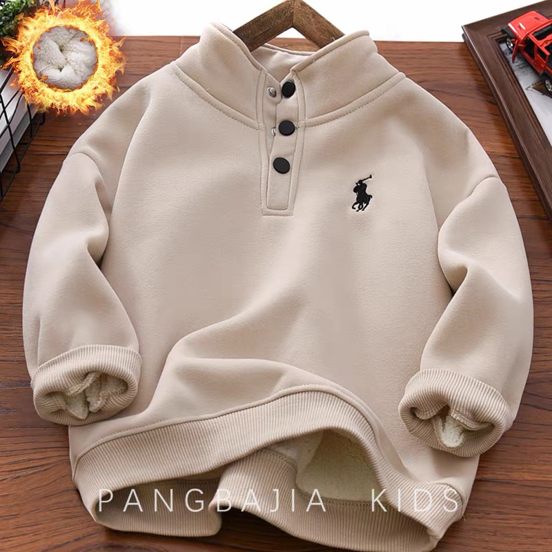 立领刺绣三粒扣卫衣