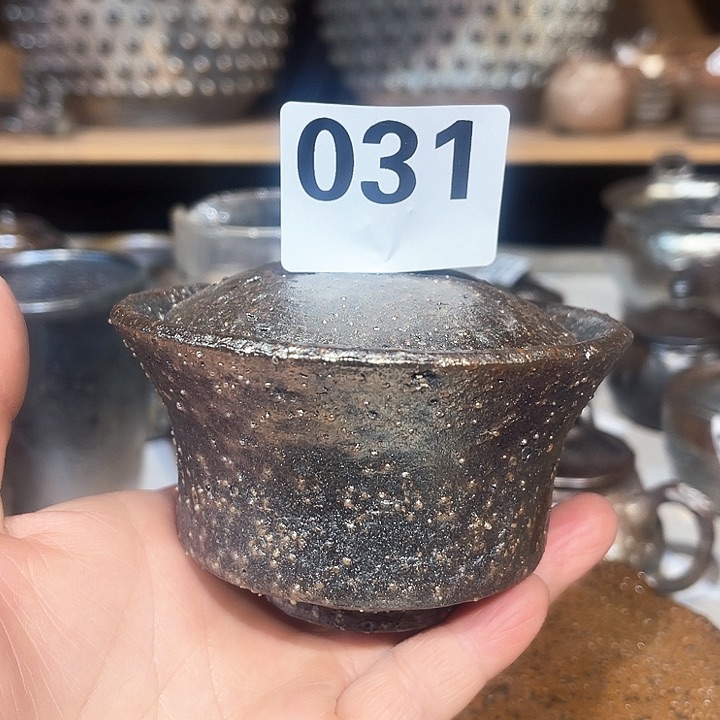 杯高温柴烧陶泥盖碗