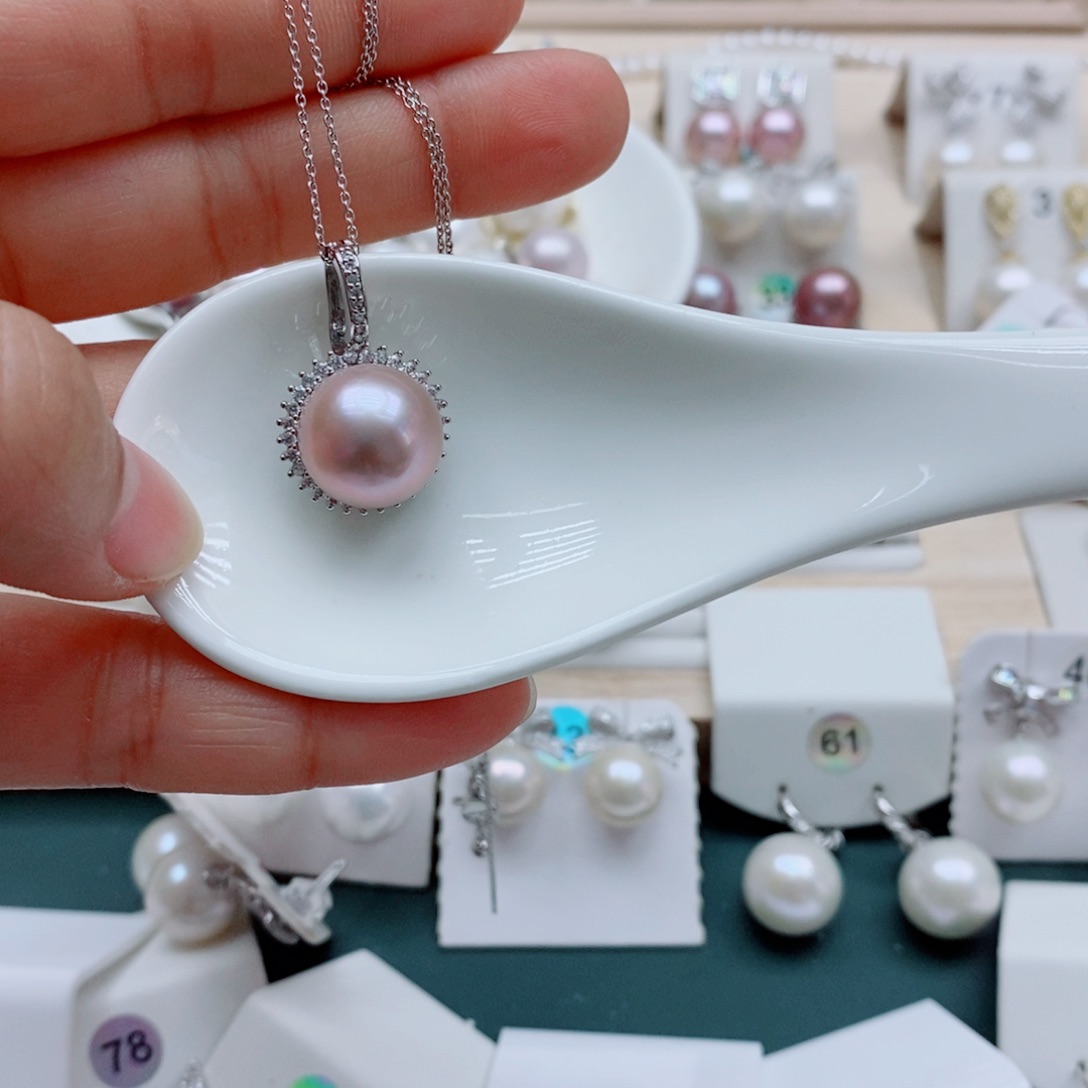 颈饰淡水珍珠银S925镶嵌