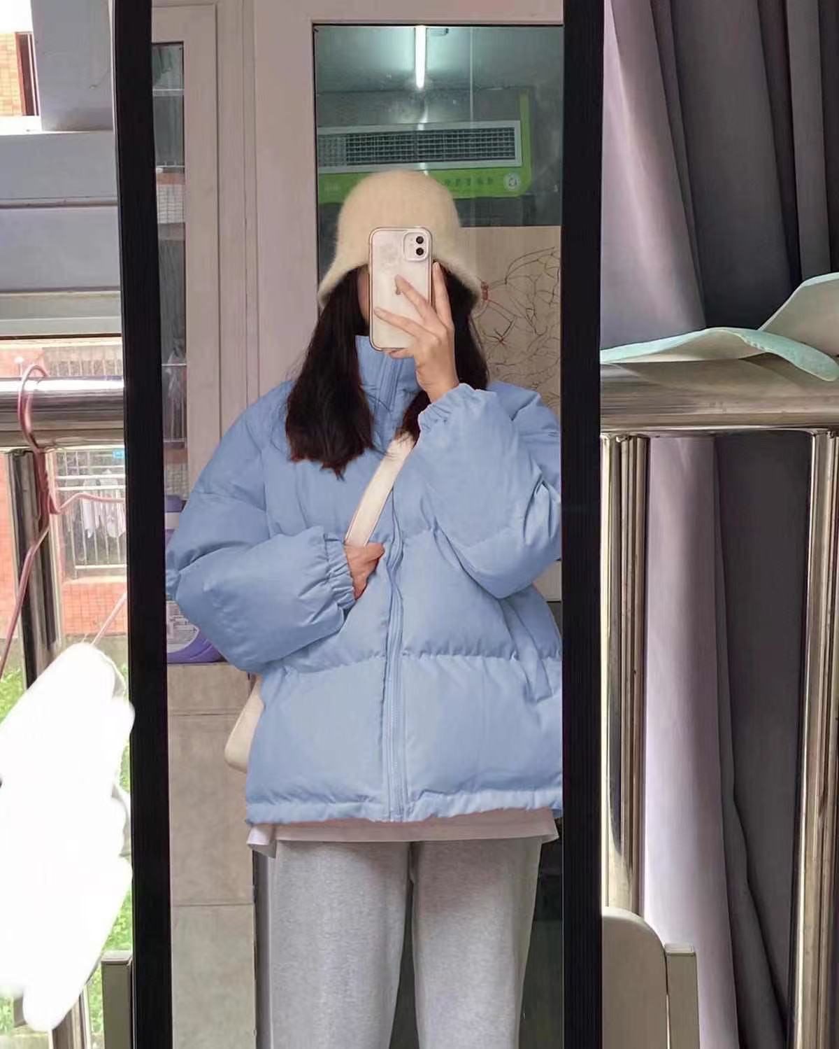 短款羽绒棉服女新款秋冬季厚外套女款小个子学生韩版粉色面包服