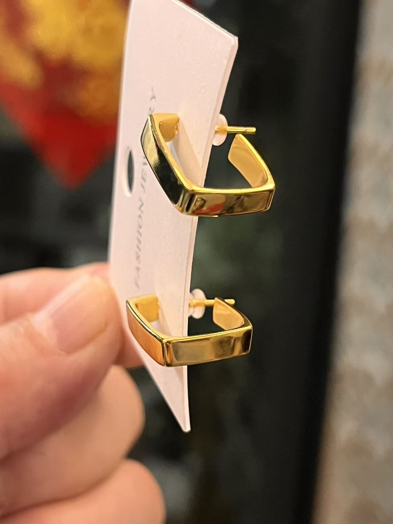 925银耳饰 纯银几何耳环