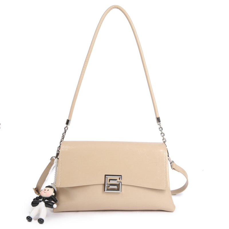 SKL-7200-1-沙砾色 小香风气质条纹设计师韩版斜跨轻奢女包