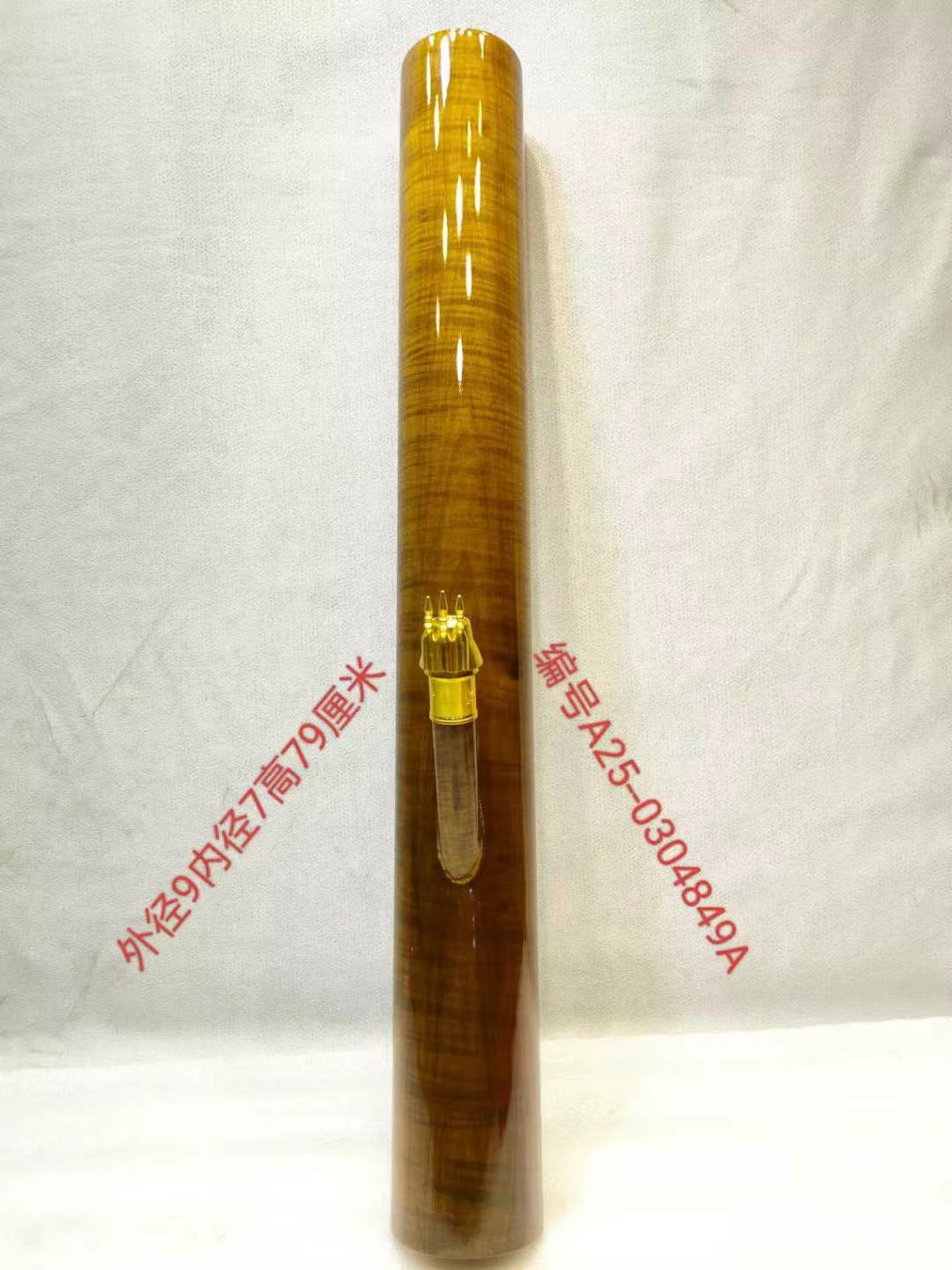 849号缅甸金丝楠木水咽筒整体无拼接风干老料不易开裂变形