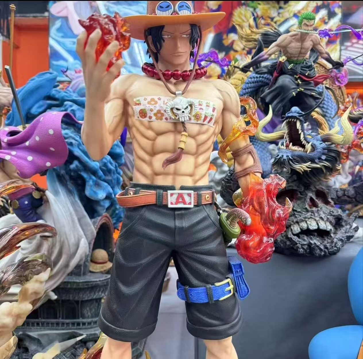 海贼王 火拳艾斯 无底座 优质版 潮玩 手办摆件 30cm D