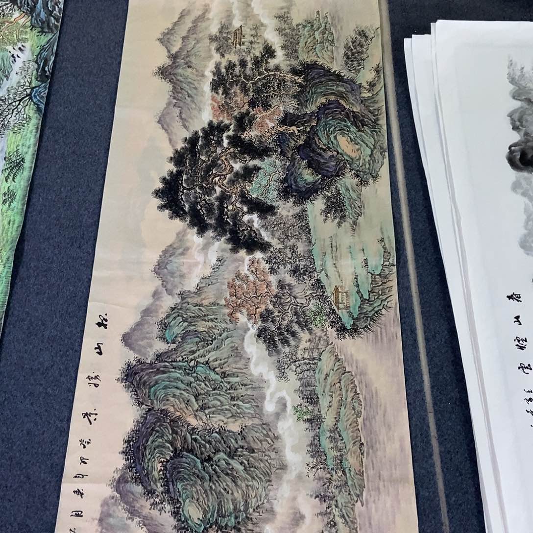 国画小六尺仿古山水一副