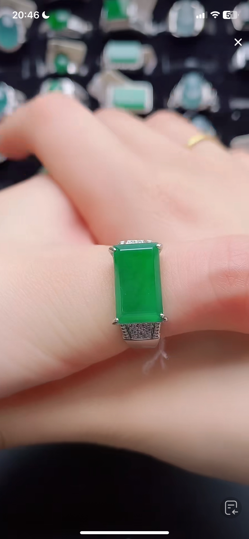 天然翡翠戒指s925银男戒