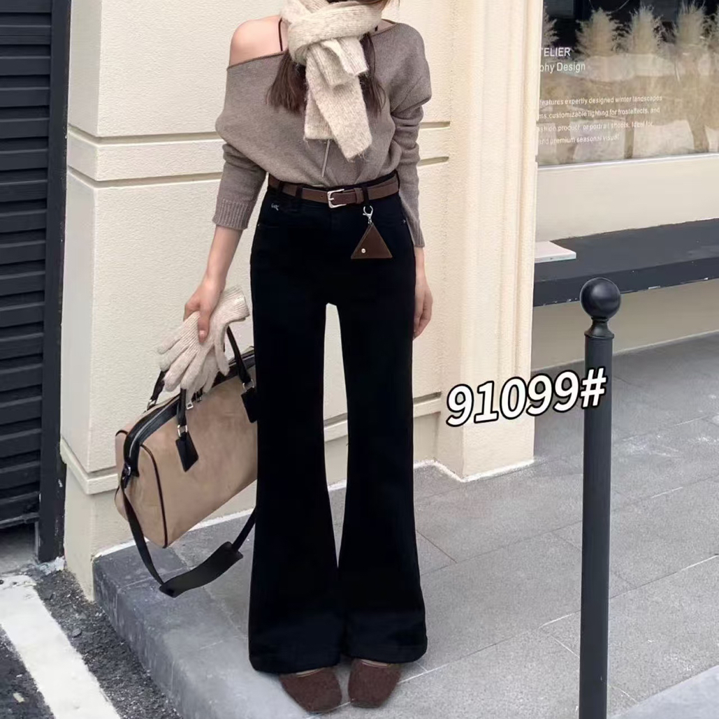 珍姐家口袋标志微喇牛仔裤91099货号