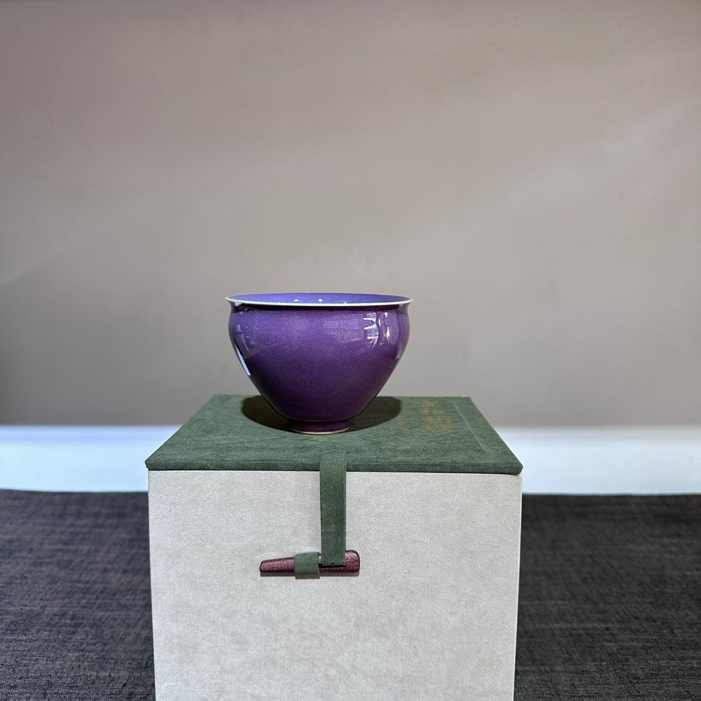 钧窑主人杯 里蓝外紫 束口盏 全手工 不开片