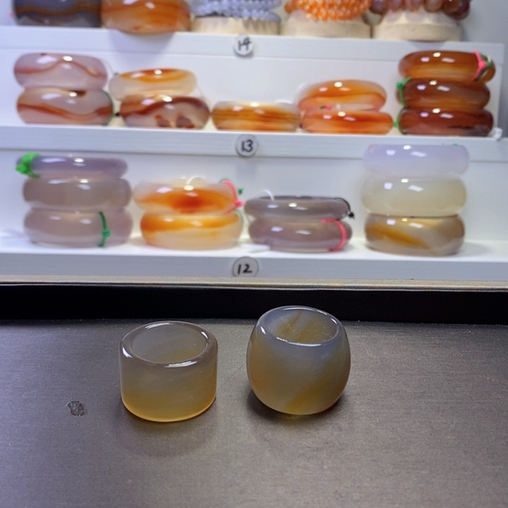 玛瑙/玉髓戒指未镶嵌一个19