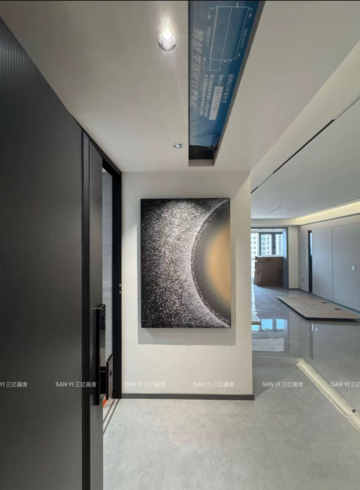 SANYI-（万物之光）玄关画轻奢高级竖版现代简约客厅极简抽象挂画