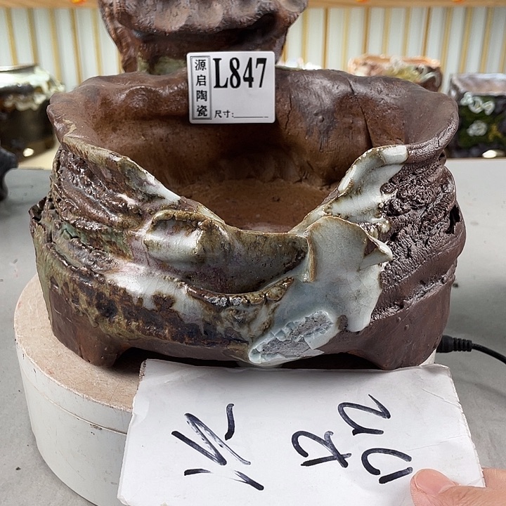 紫砂花盆景德镇陶瓷847