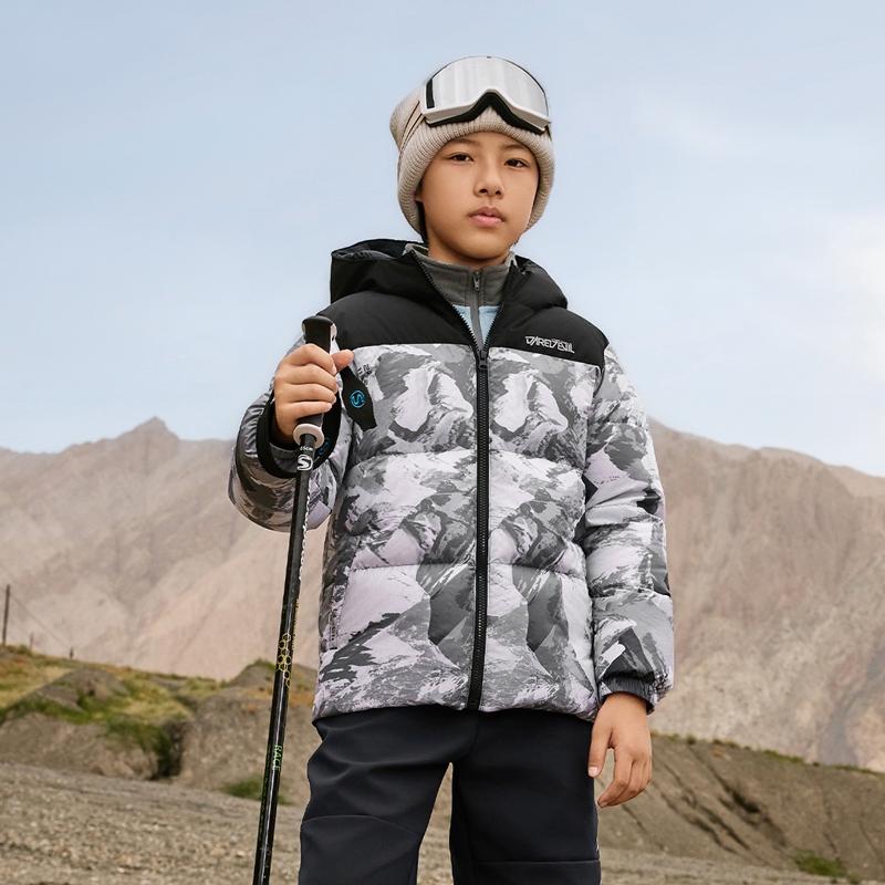 【铠甲】特步儿童羽绒服男女童百搭外套冬款新款2025高蓬加厚保暖